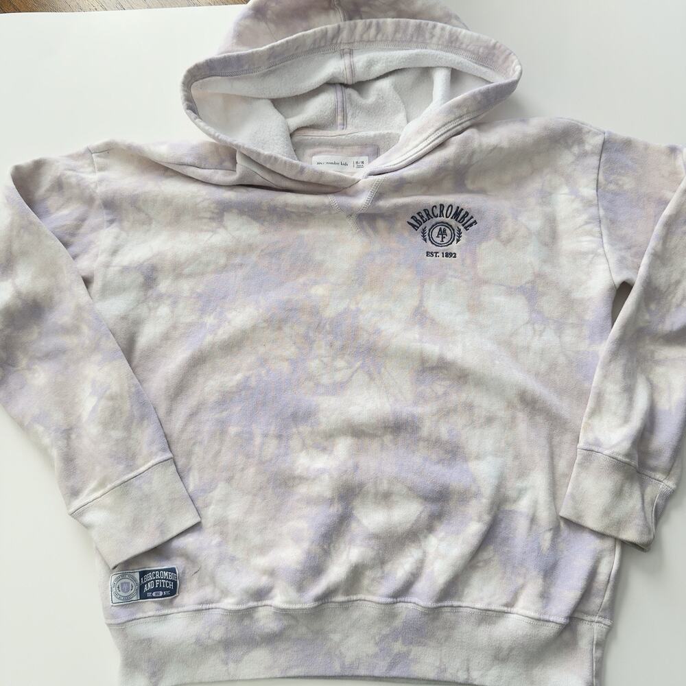 Abercrombie kids A&F purple white Hoodie Size 15/16